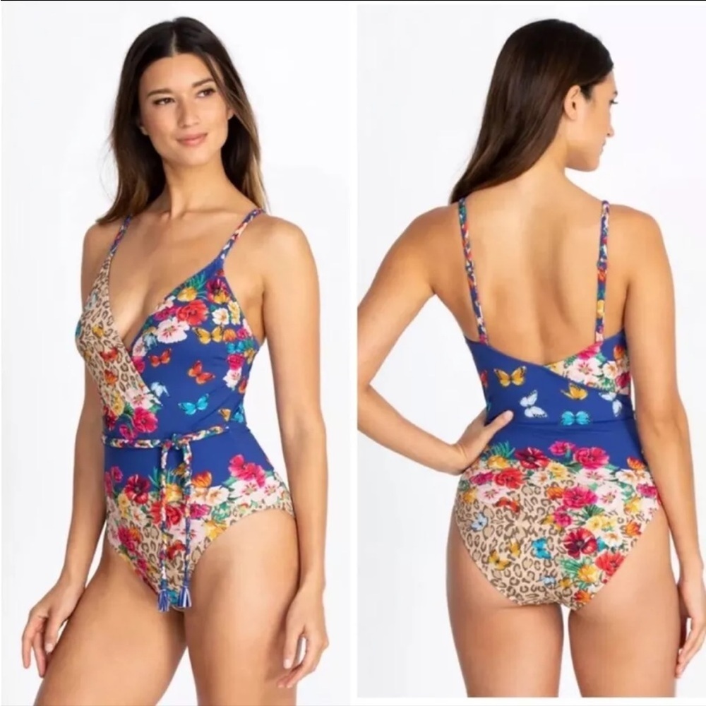Johnny Was Fleur Braided Wrap One Piece Swimsuit - Picture 2 of 4